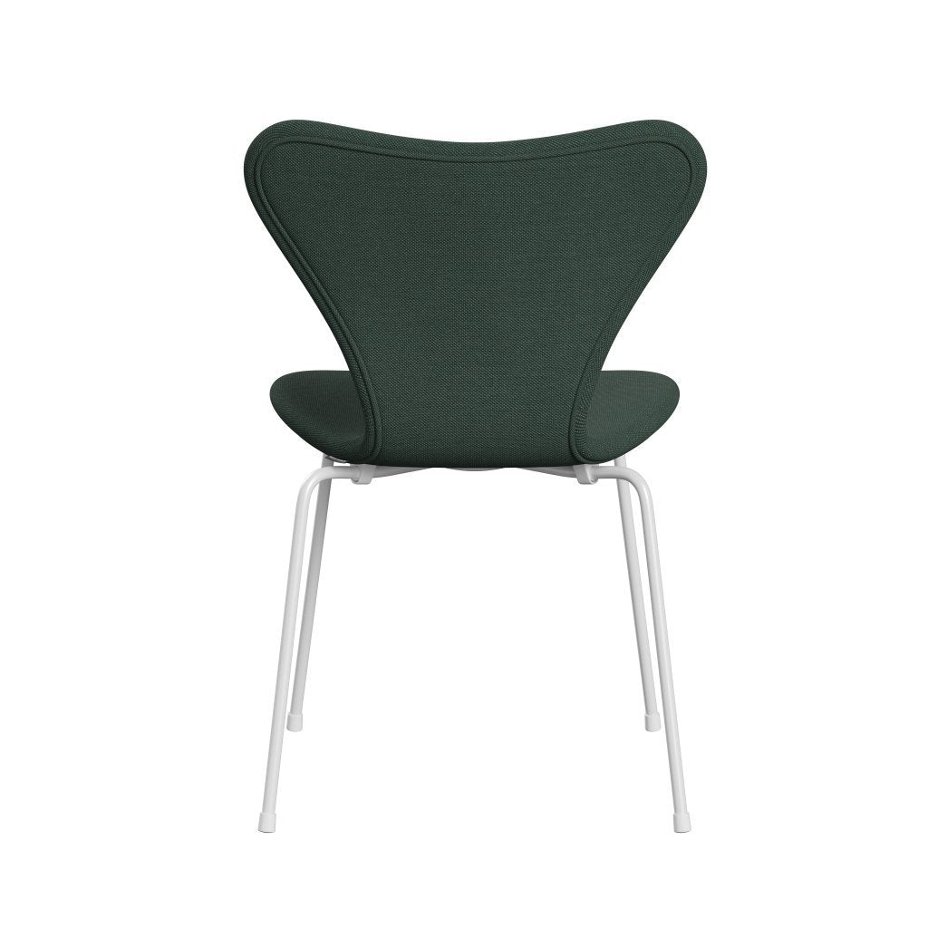 Fritz Hansen 3107 Stol Fullklädsel, vit/stålcuttrio Dusty Green