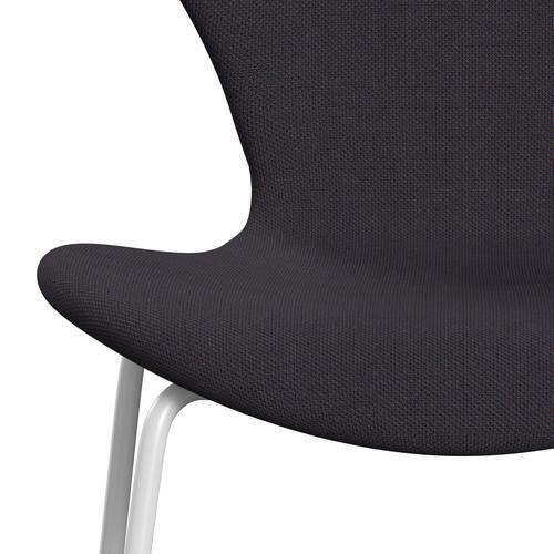 Fritz Hansen 3107 Chair Full Upholstery, White/Steelcut Trio Warm Dark Blue