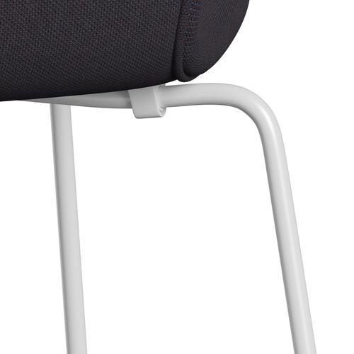 Fritz Hansen 3107 Chair Full Upholstery, White/Steelcut Trio Warm Dark Blue