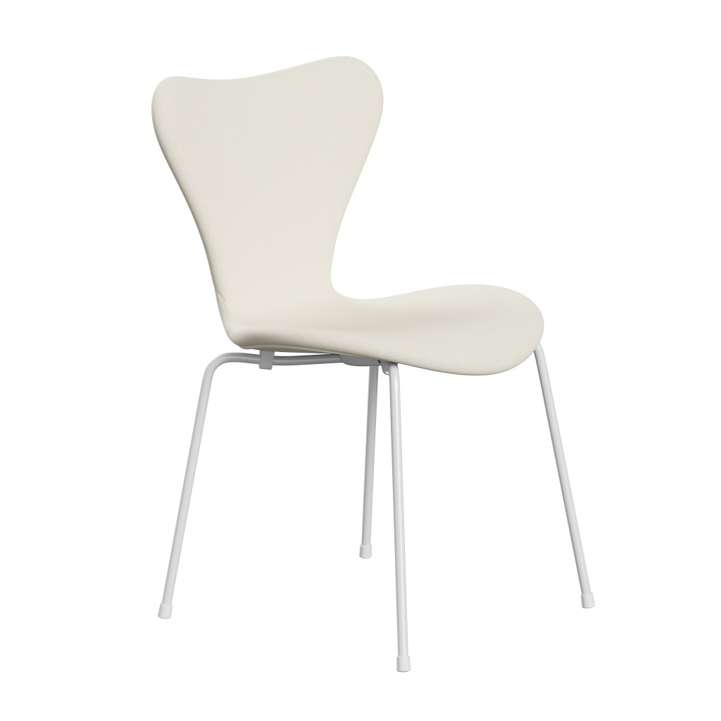 Fritz Hansen 3107 chaise pleine d'ameublement, blanc / sunniva 2 crème