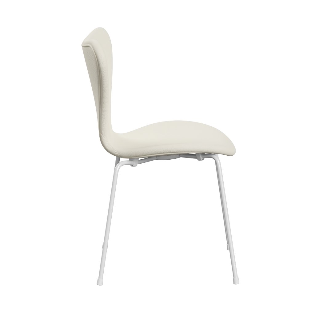 Fritz Hansen 3107 chaise pleine d'ameublement, blanc / sunniva 2 crème