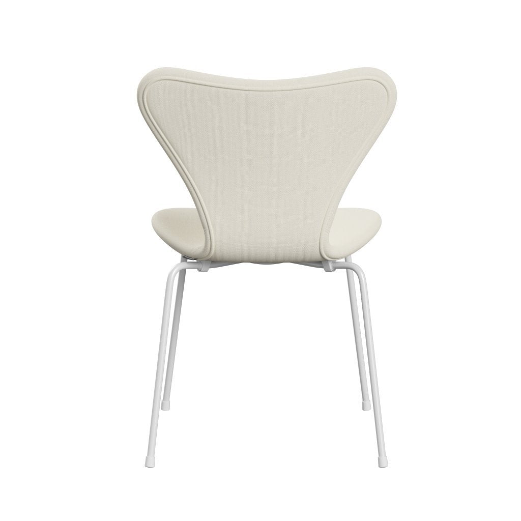 Fritz Hansen 3107 chaise pleine d'ameublement, blanc / sunniva 2 crème