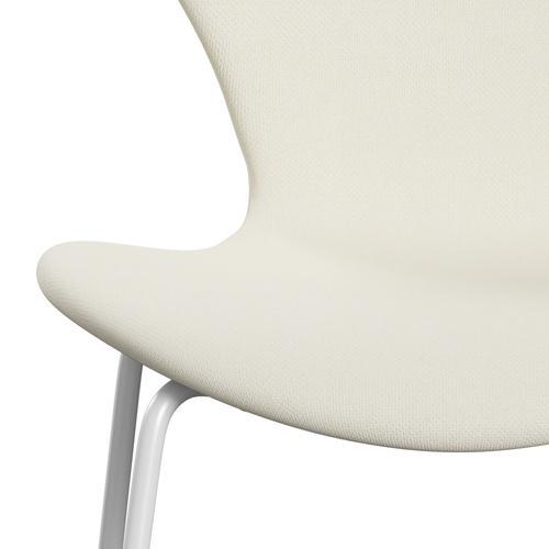 Fritz Hansen 3107 chaise pleine d'ameublement, blanc / sunniva 2 crème