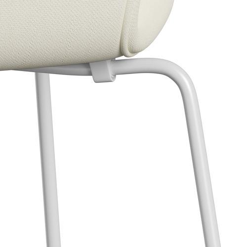 Fritz Hansen 3107 chaise pleine d'ameublement, blanc / sunniva 2 crème