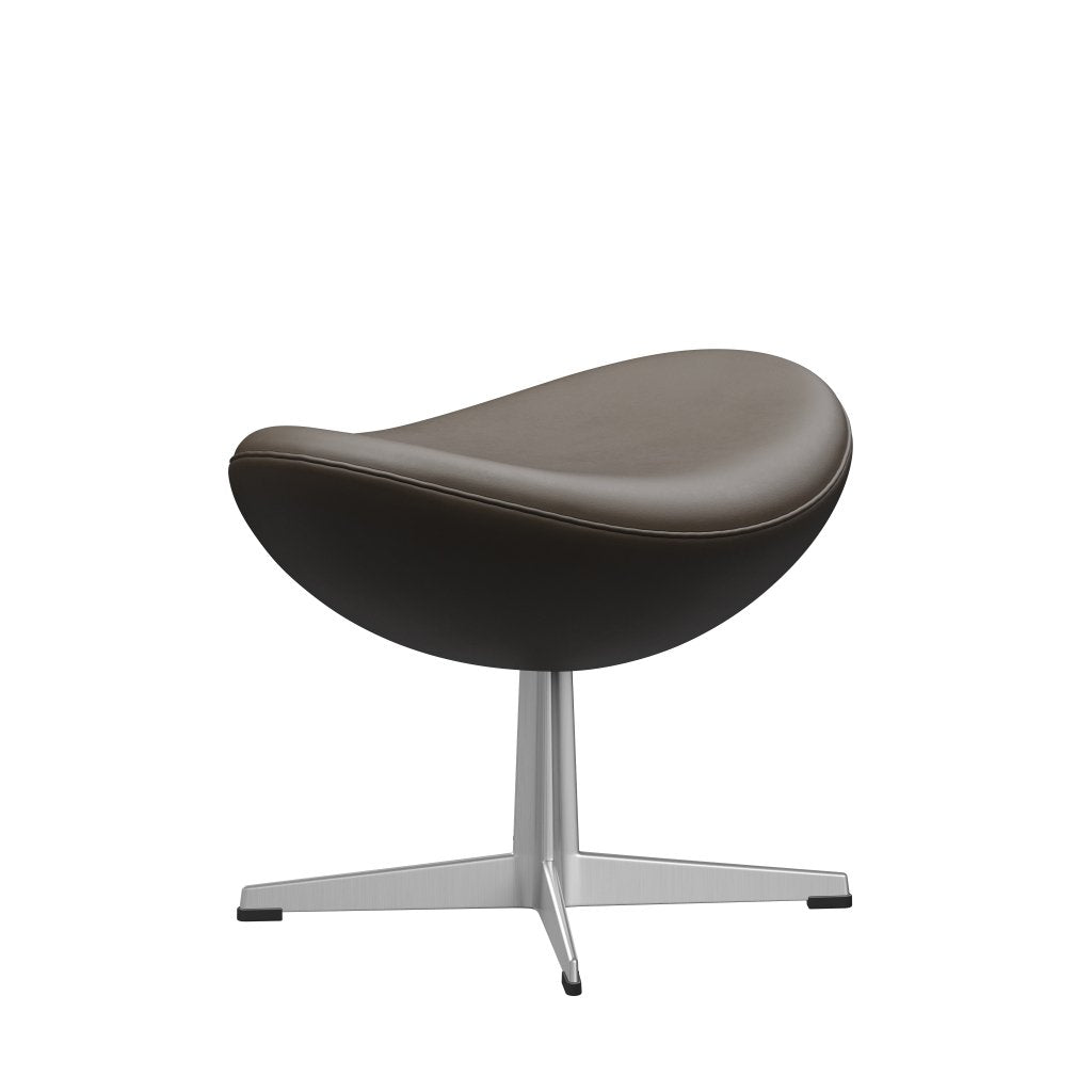 Fritz Hansen The Egg FootStool Leather, Satin børstet aluminium/essentiel sten