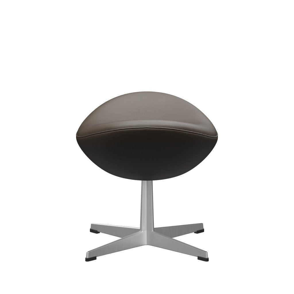 Fritz Hansen The Egg FootStool Leather, Satin børstet aluminium/essentiel sten