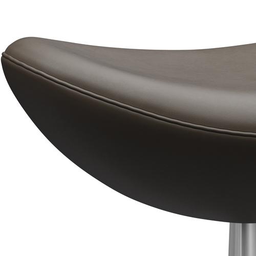 Fritz Hansen The Egg FootStool Leather, Satin børstet aluminium/essentiel sten