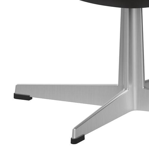 Fritz Hansen Le cuir de tabouret d'oeuf, aluminium brossé en satin / pierre essentielle