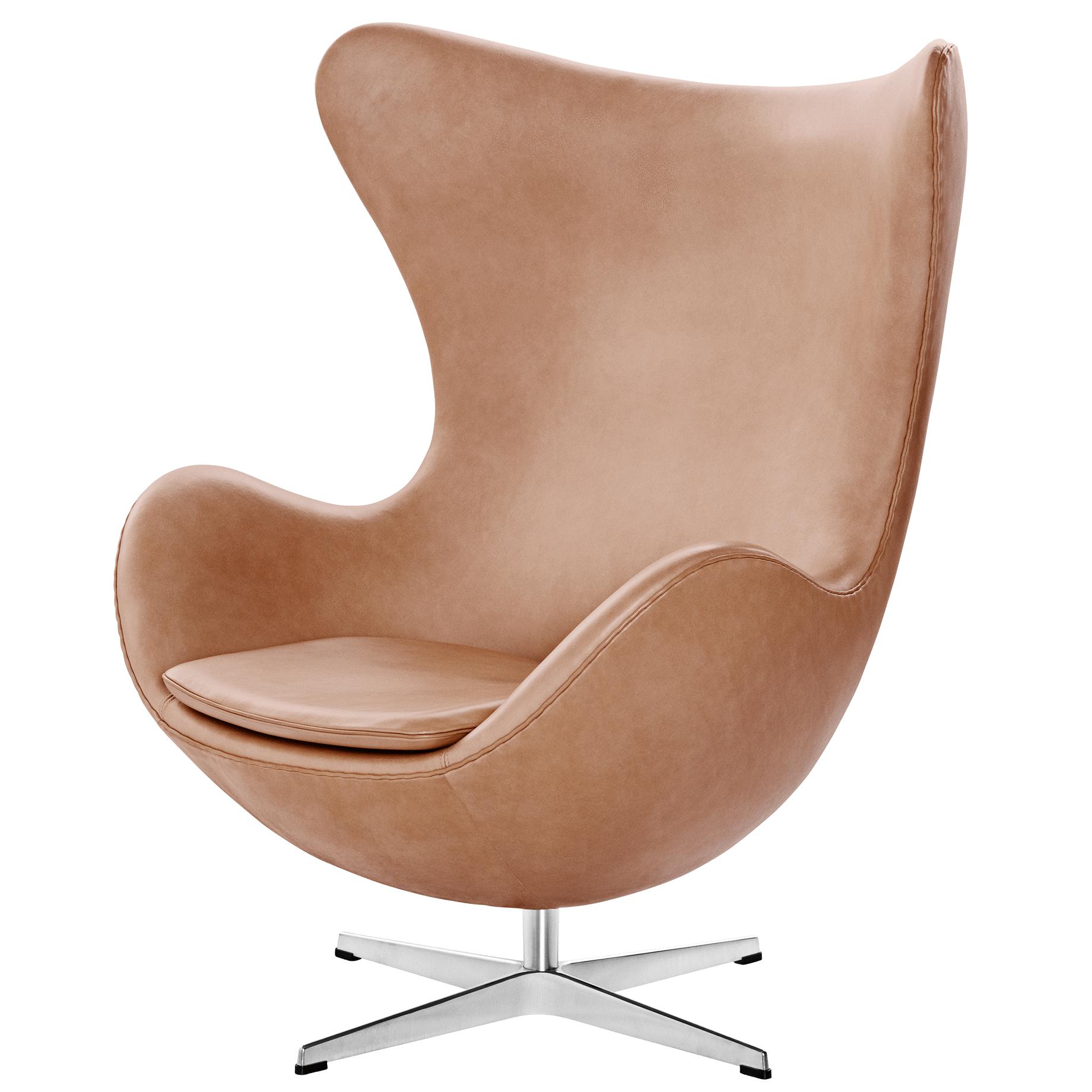 Fritz Hansen das Eier Lounge Stuhl Leder, rustikales Leder