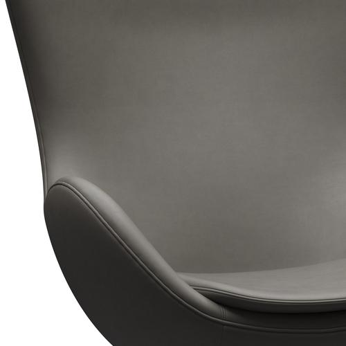 Fritz Hansen The Egg Lounge Chair Le cuir, Graphite chaud / lave essentielle