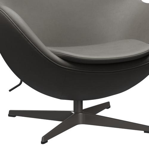 Fritz Hansen Das Egg Lounge Stuhl Leder, warme Graphit/Essential Lava