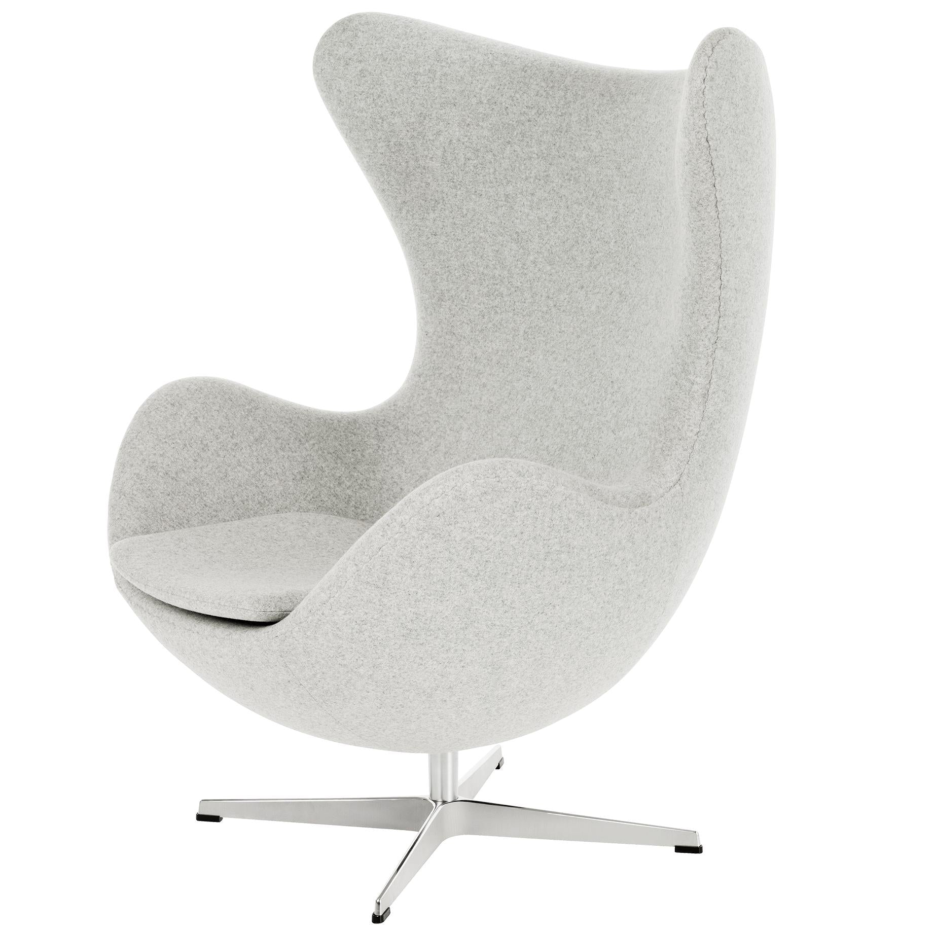 Fritz Hansen Der Egg Lounge Stuhl Stoff, Divina Melange Hellgrau