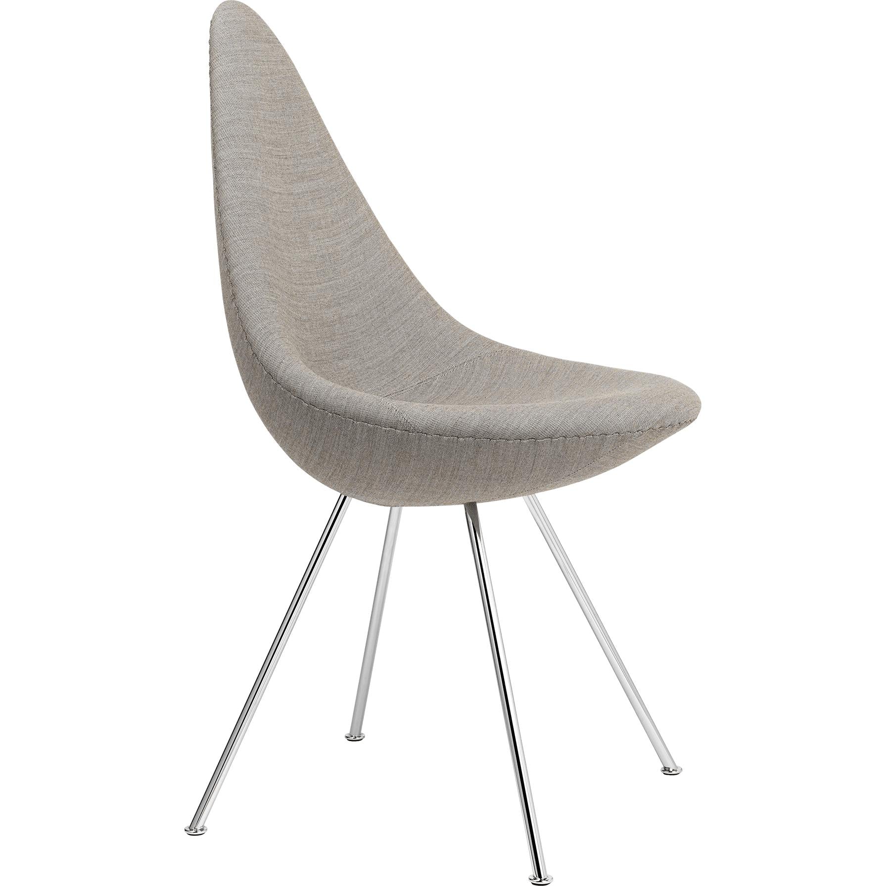 Fritz Hansen The Drop Chair Full Upholstery Fabric, Canvas Grey