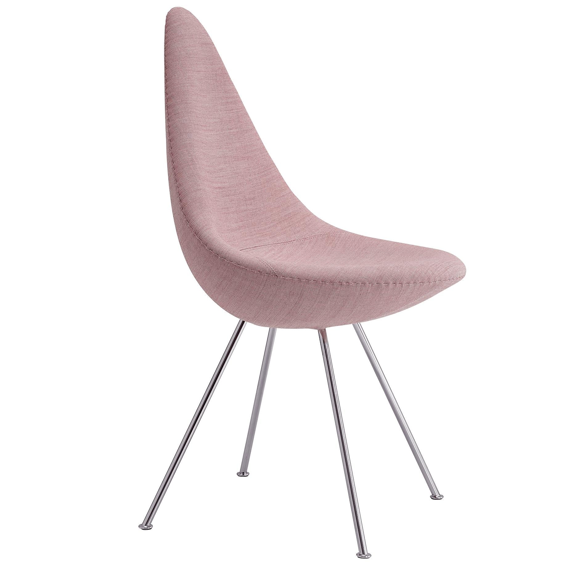 Fritz Hansen The Drop Chair Fuld møbelstof, lærred bleg rosa