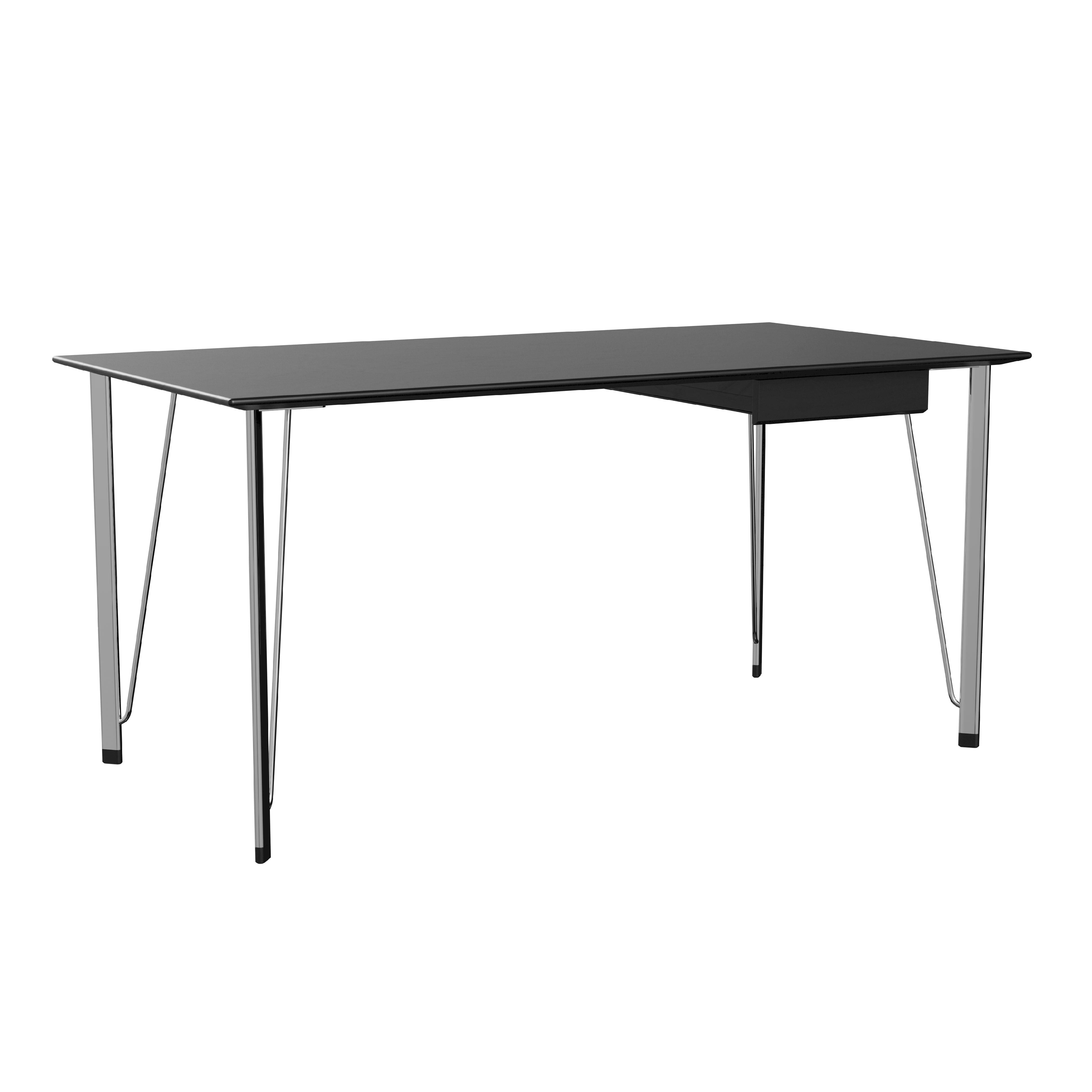 Fritz Hansen FH3605 escritorio con cajón, cenizas teñidas cromadas/negras