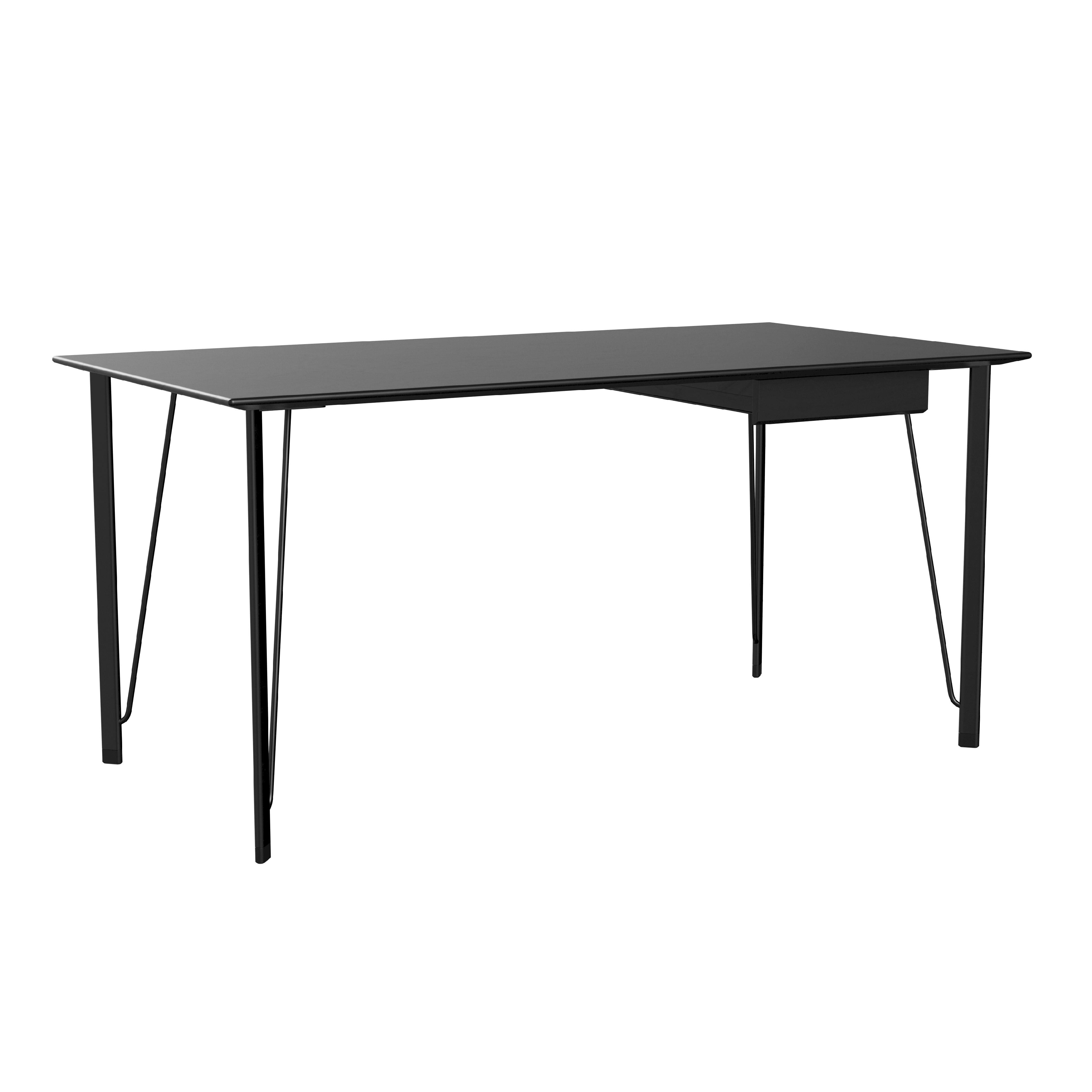 Fritz Hansen FH3605 escritorio con cajón, cenizas de color negro/negro