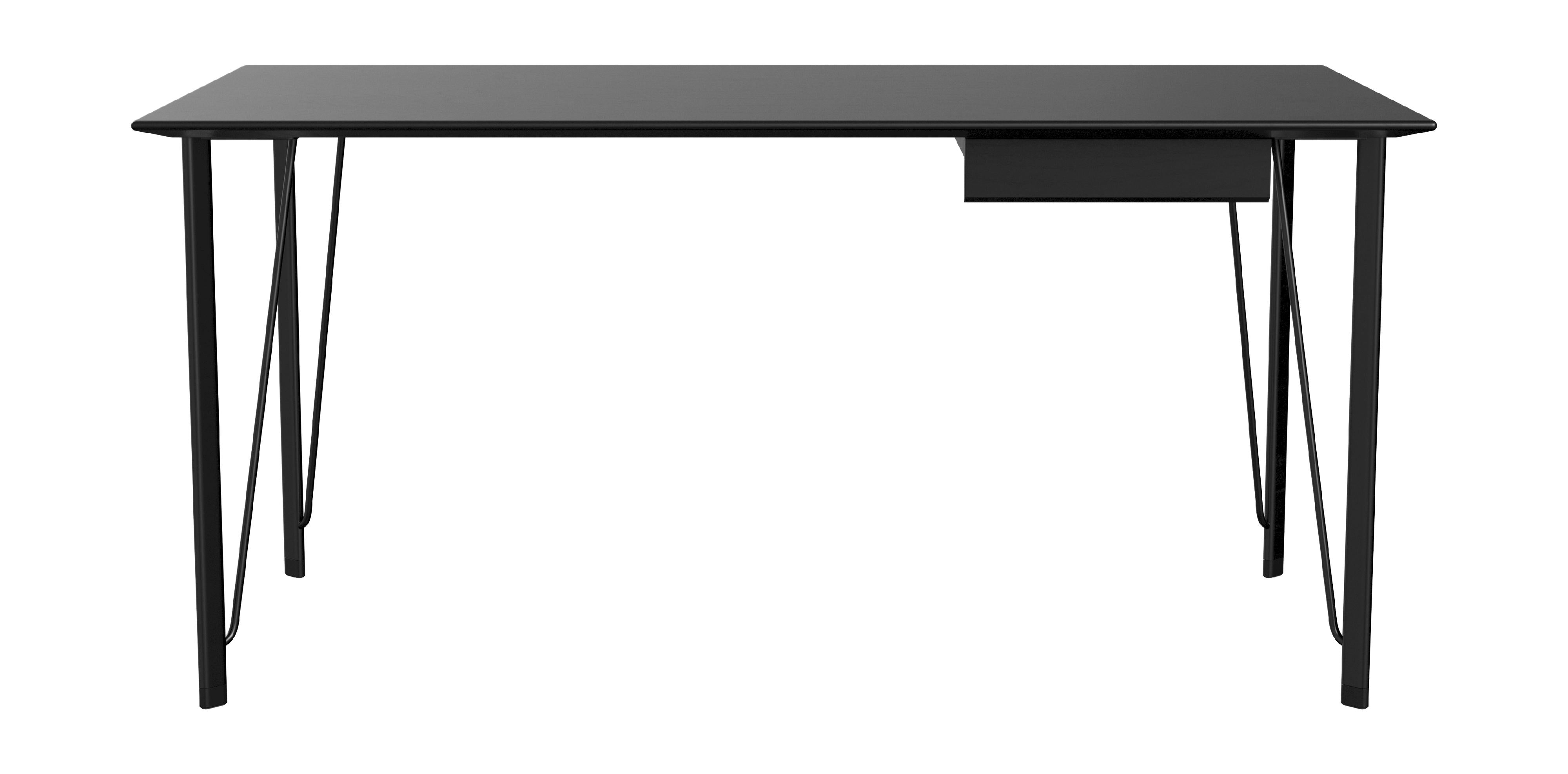 Fritz Hansen FH3605 skrivebord med skuffe, sort/sort farvet aske