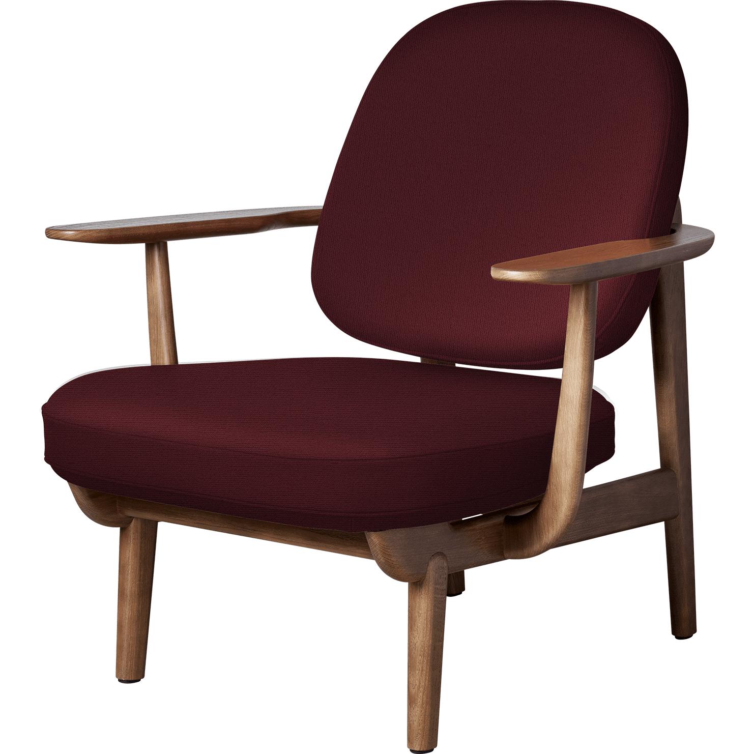 Fritz Hansen JH97 Fred Lounge Chair Dark Taché Taché, rouge