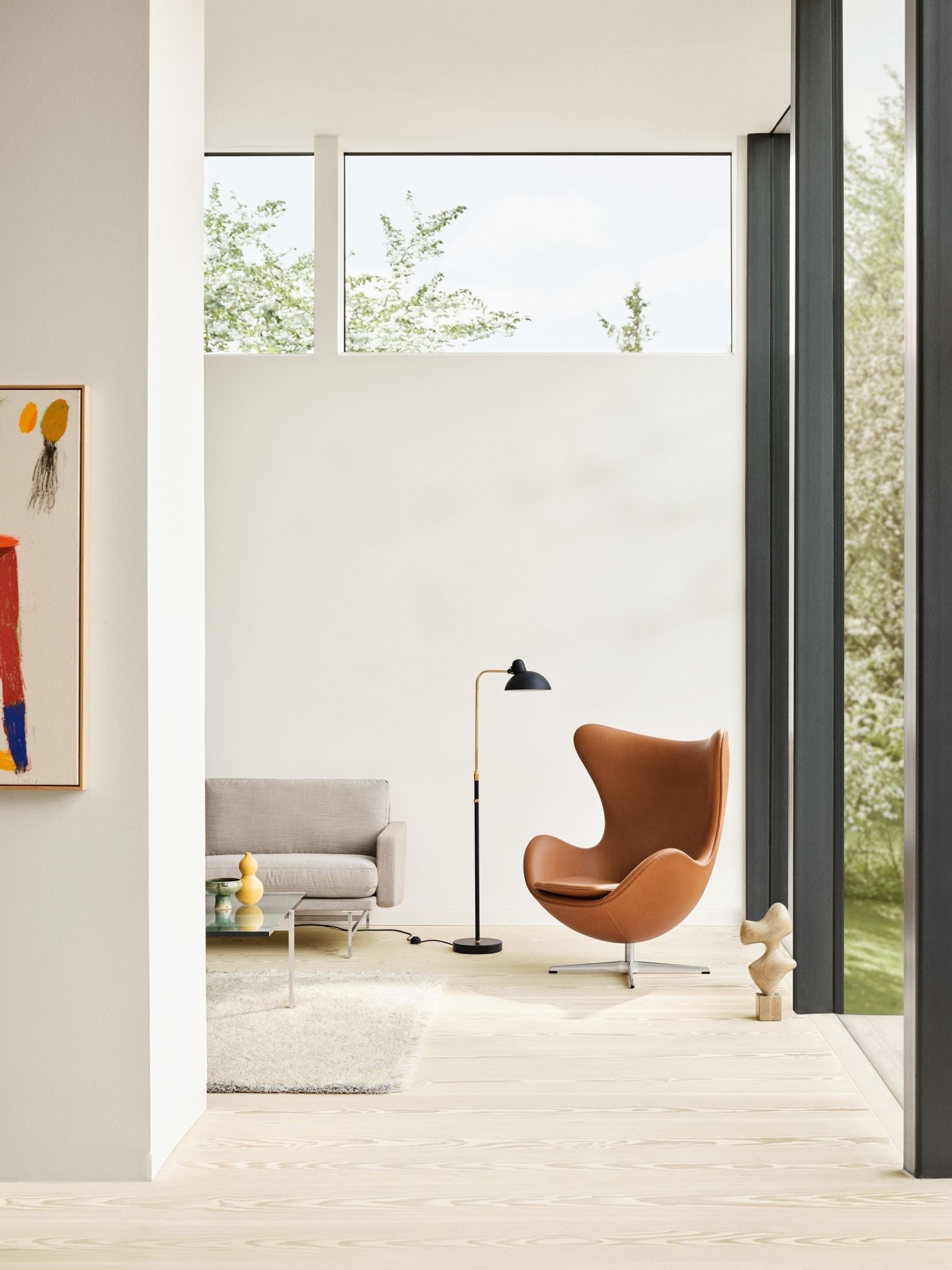 Fritz Hansen Kaiser Idell 6580 F Lámpara de piso, matón negro/latón