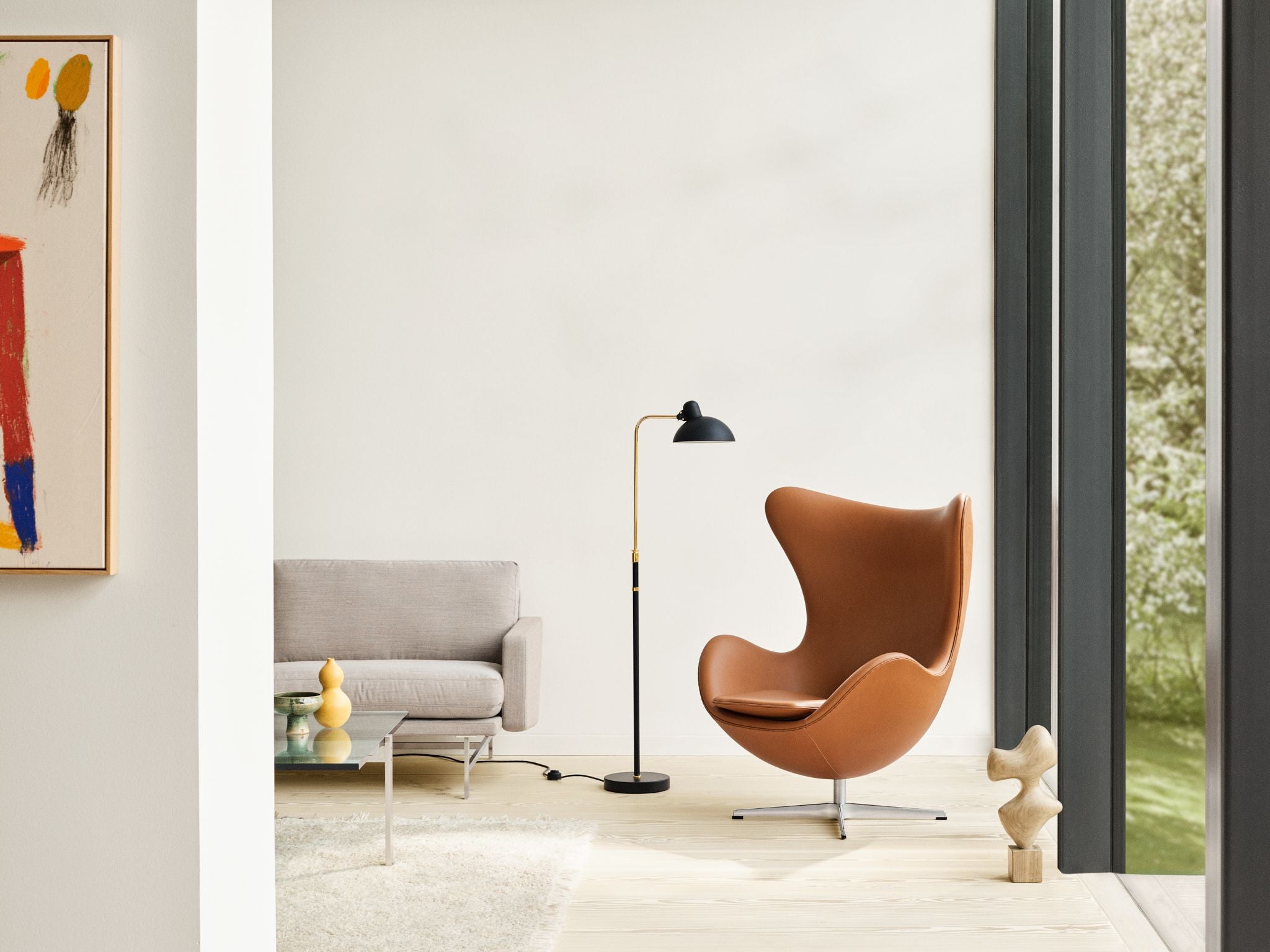 Fritz Hansen Kaiser Idell 6580 F Lampadaire, Black Matt / Brass