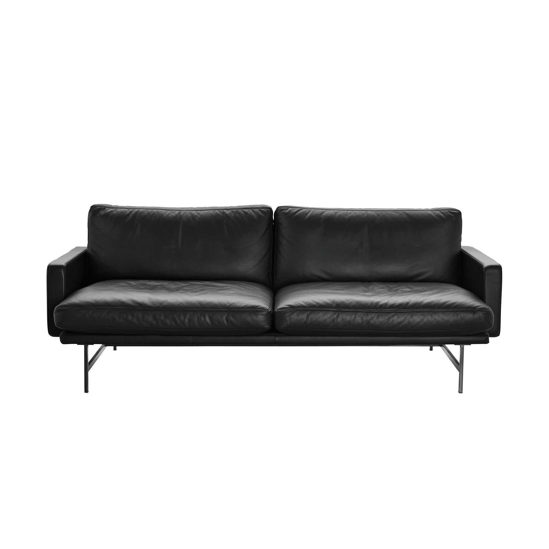 Fritz Hansen Lissoni soffa läder 2 personer, elegans svart