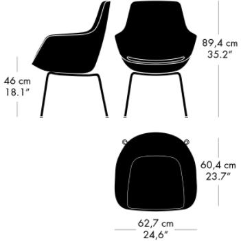 Fritz Hansen Lille Giraff lænestol krom basisstof Stof kristnehavn, lyseblå uni