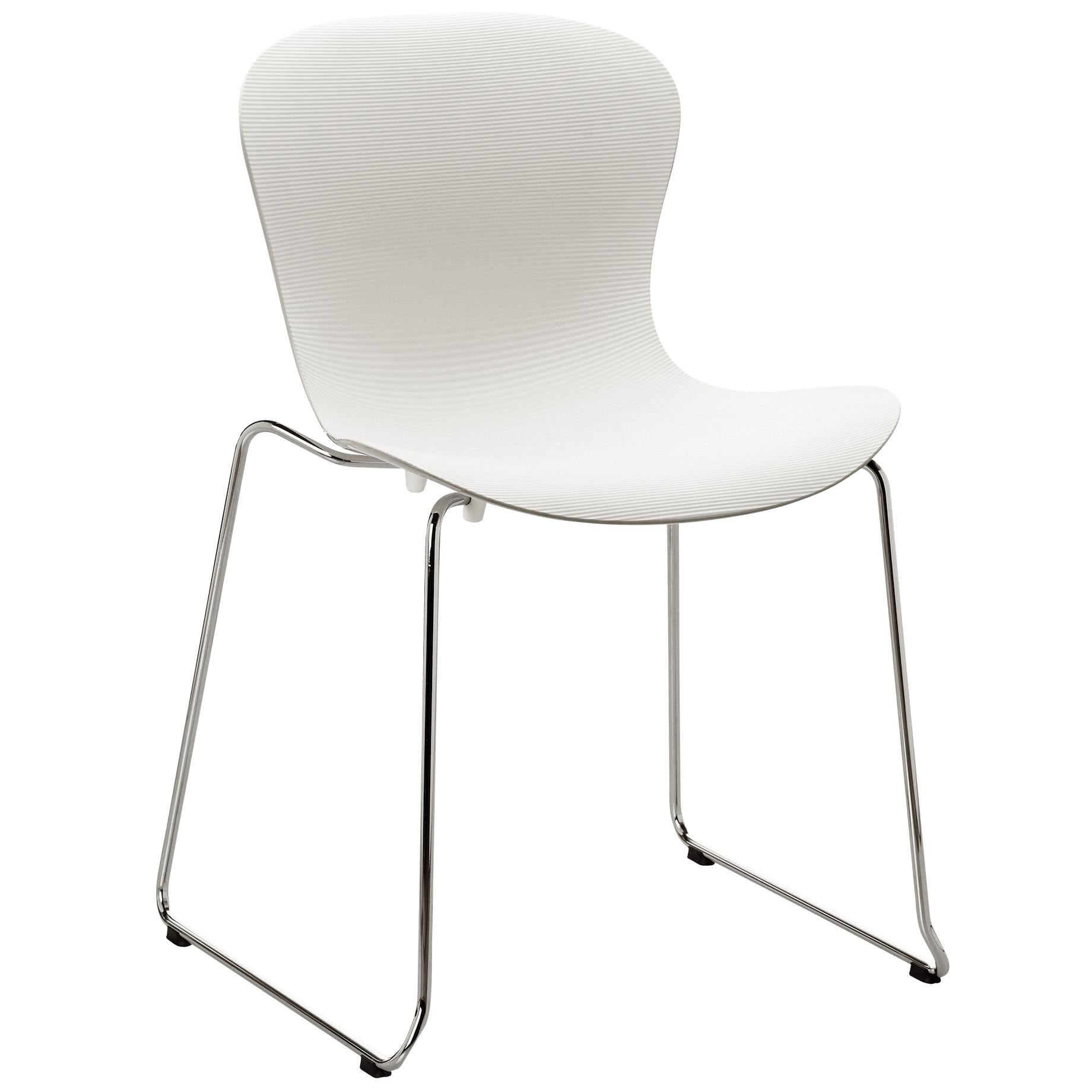 Fritz Hansen Silla de siesta cromada, leche blanca