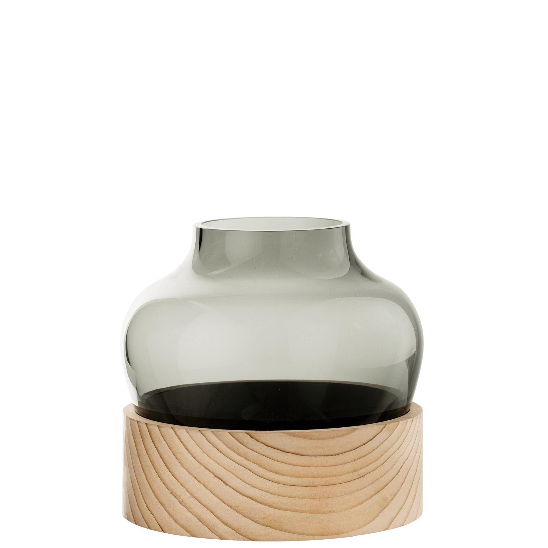 Fritz Hansen föremål Vase rökt glas, 18 cm