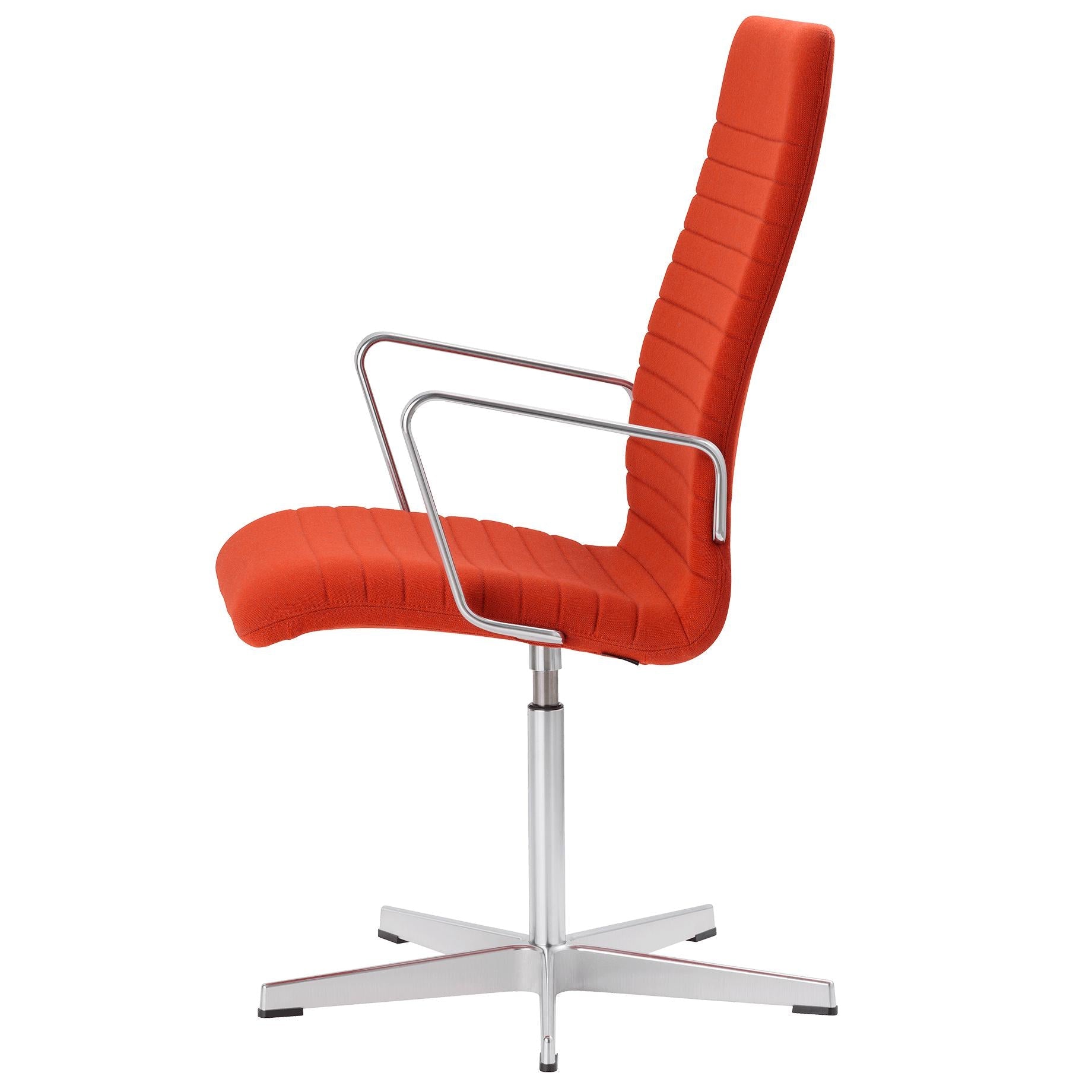 Fritz Hansen Oxford Premium Fauteuil en tissu avec dossier central Rouge rime