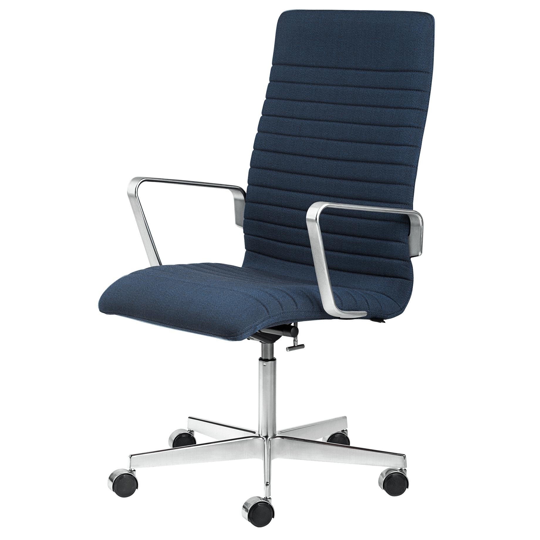 Fritz Hansen Oxford Premiumhöhe einstellbarer Sessel mit Mitte Rückens, Felgen blau