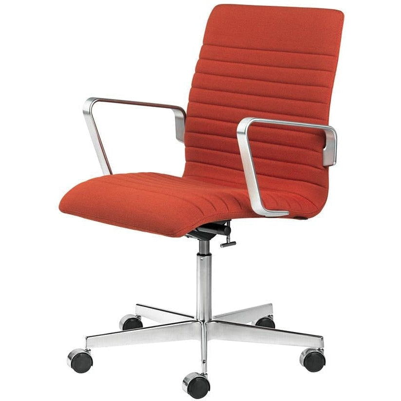 Fritz Hansen Oxford Premium Hauteur Fabric de fauteuil réglable du dos du milieu, Rime Red