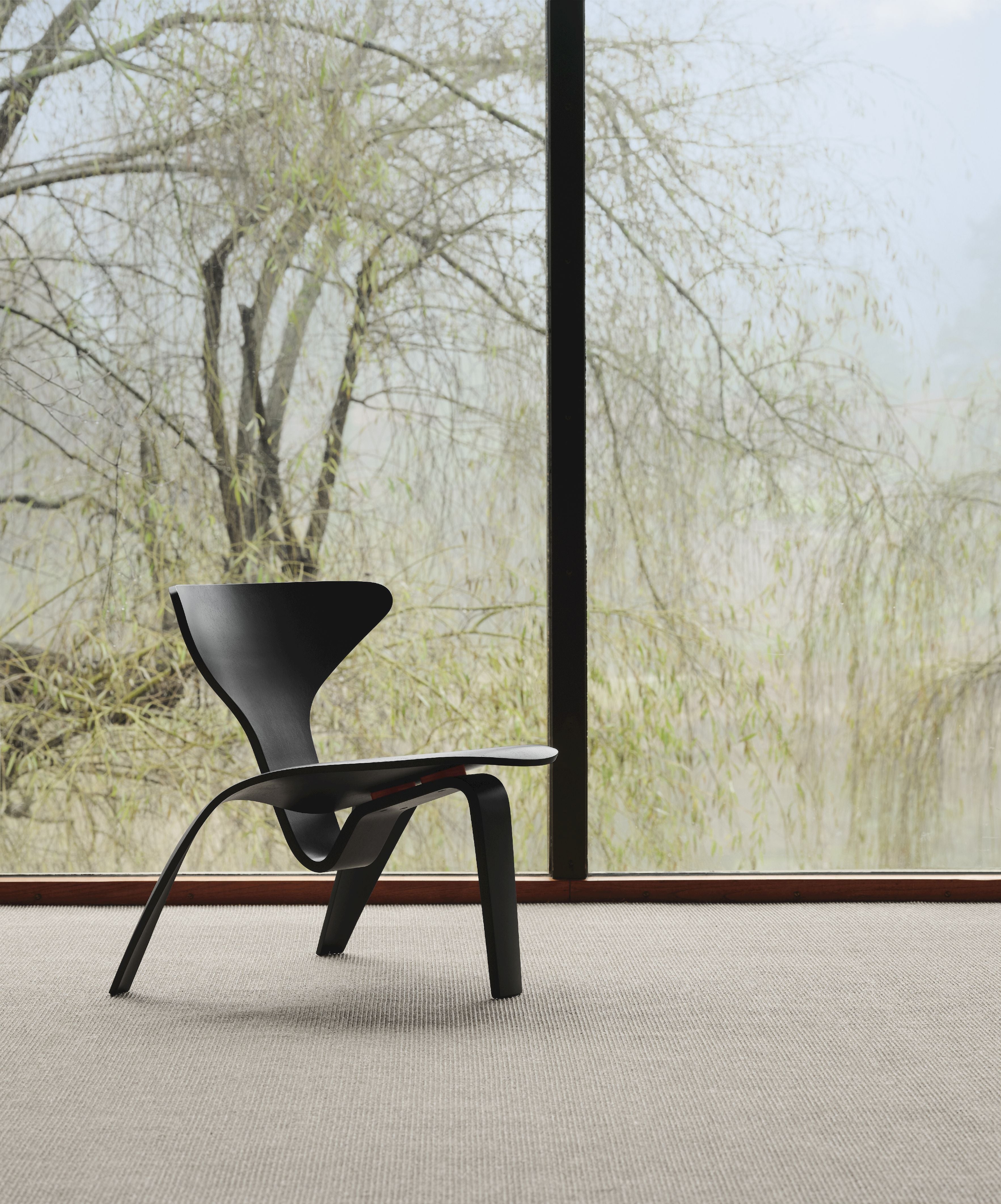 Fritz Hansen Pk0 una silla de salón, negro