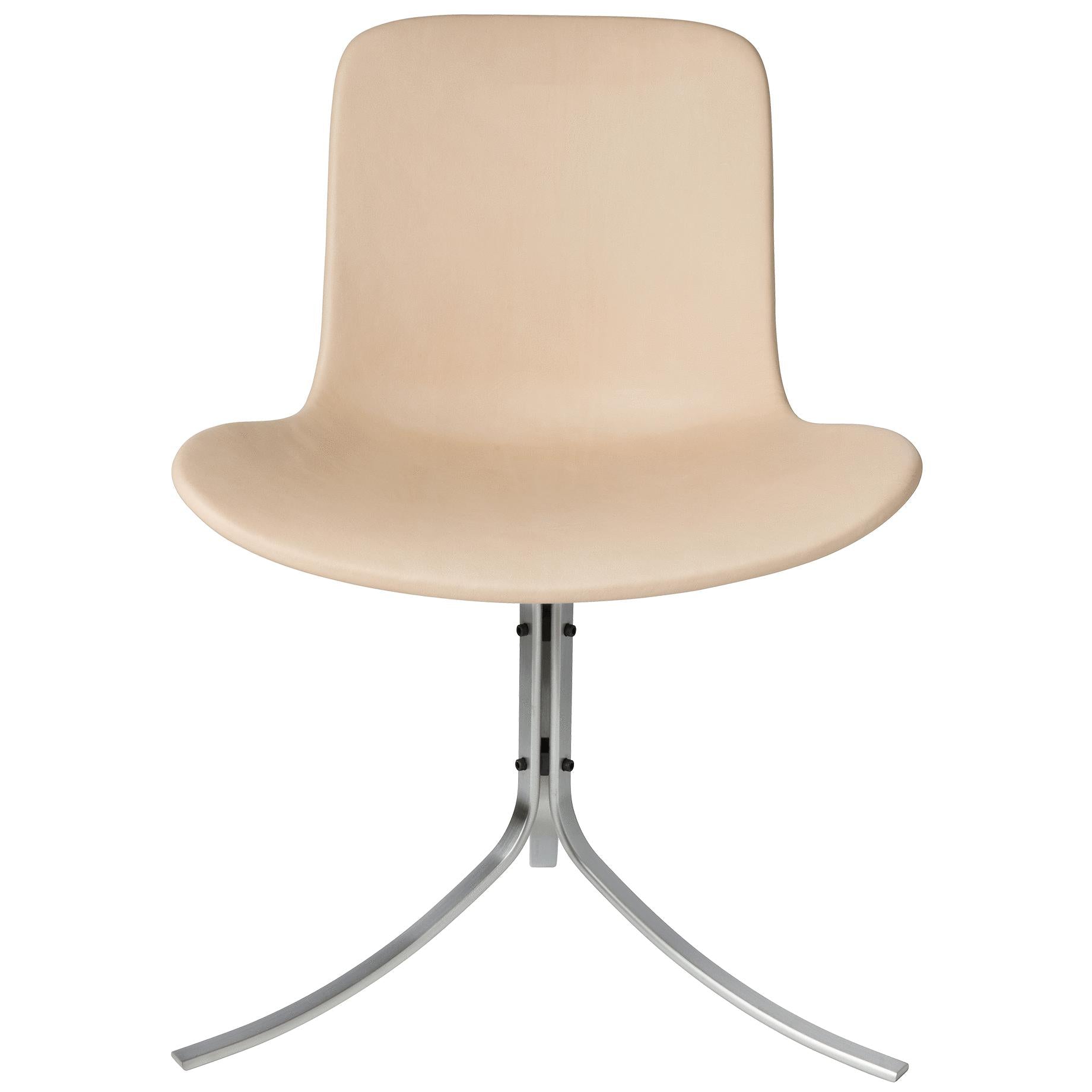 Fritz Hansen PK9 Stuhl, natürliches Leder