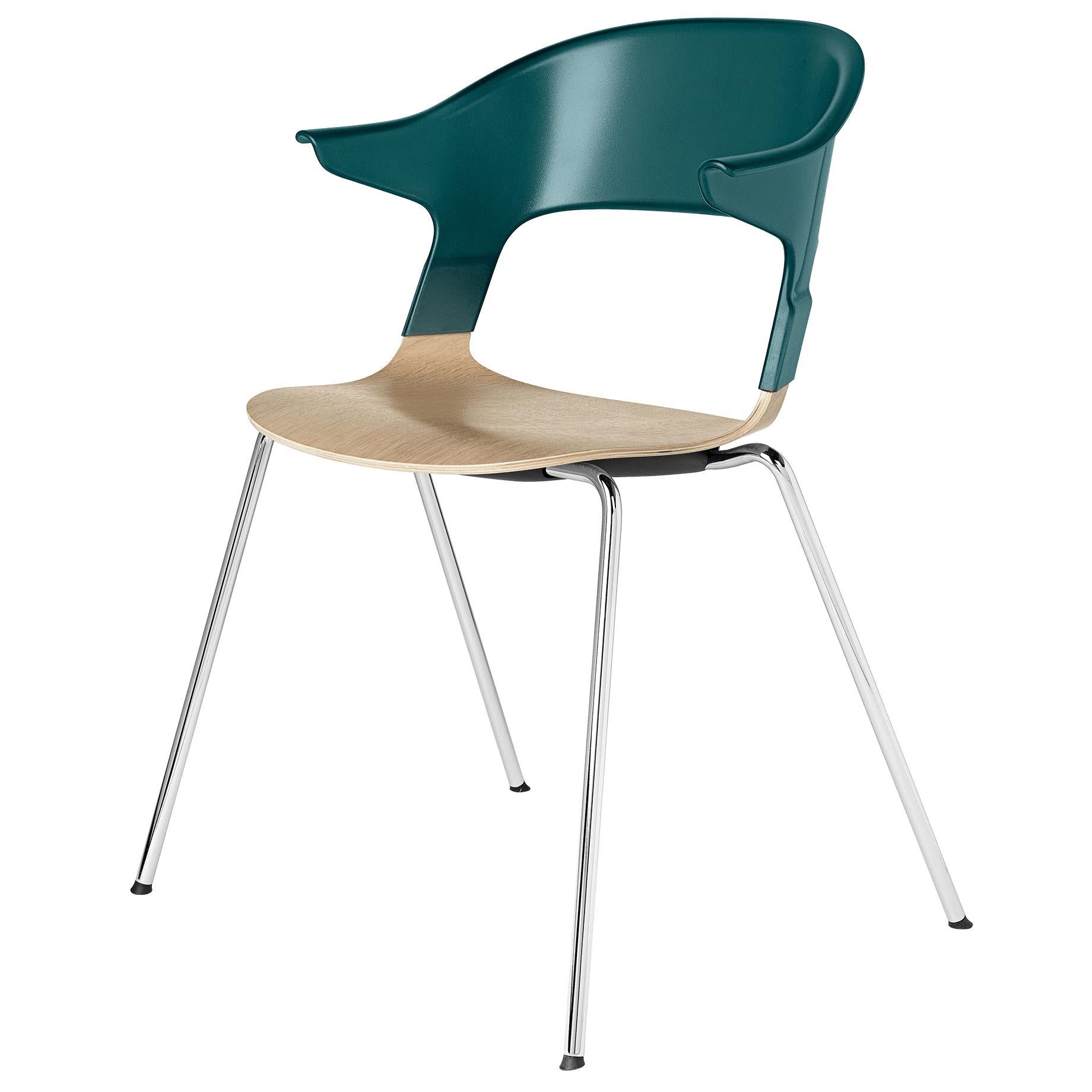 Fritz Hansen Paire de fauteuils en acier, vert