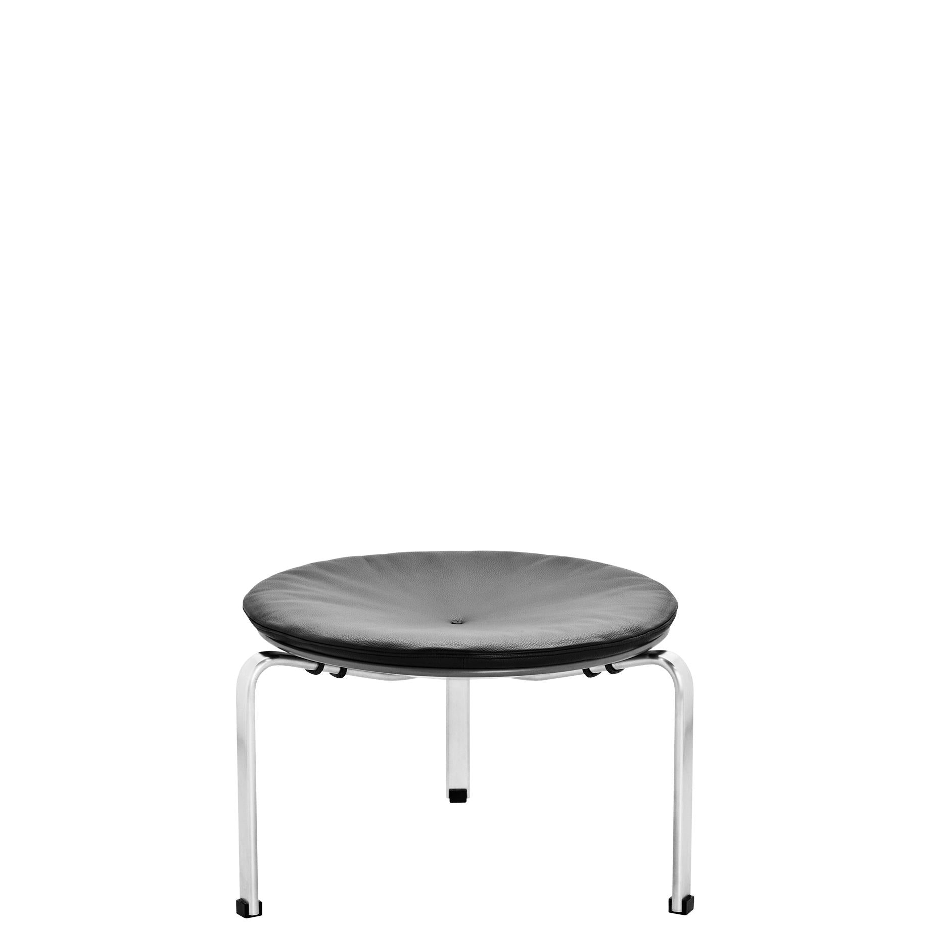 Fritz Hansen Pk33 Stool Leather, Grace Black