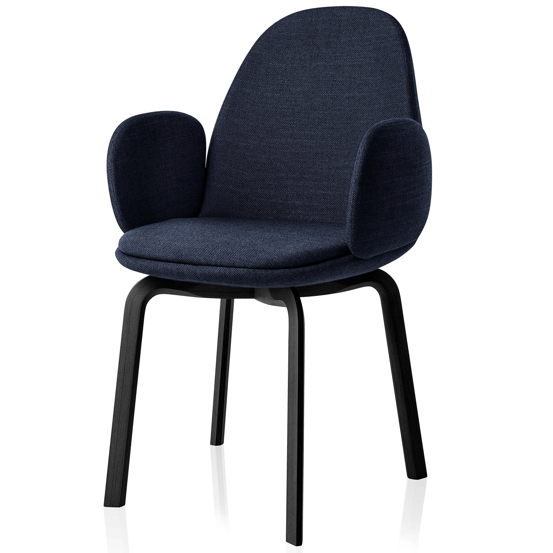 Fritz Hansen Sammen Armchair Black, Sunniva Dark Blue