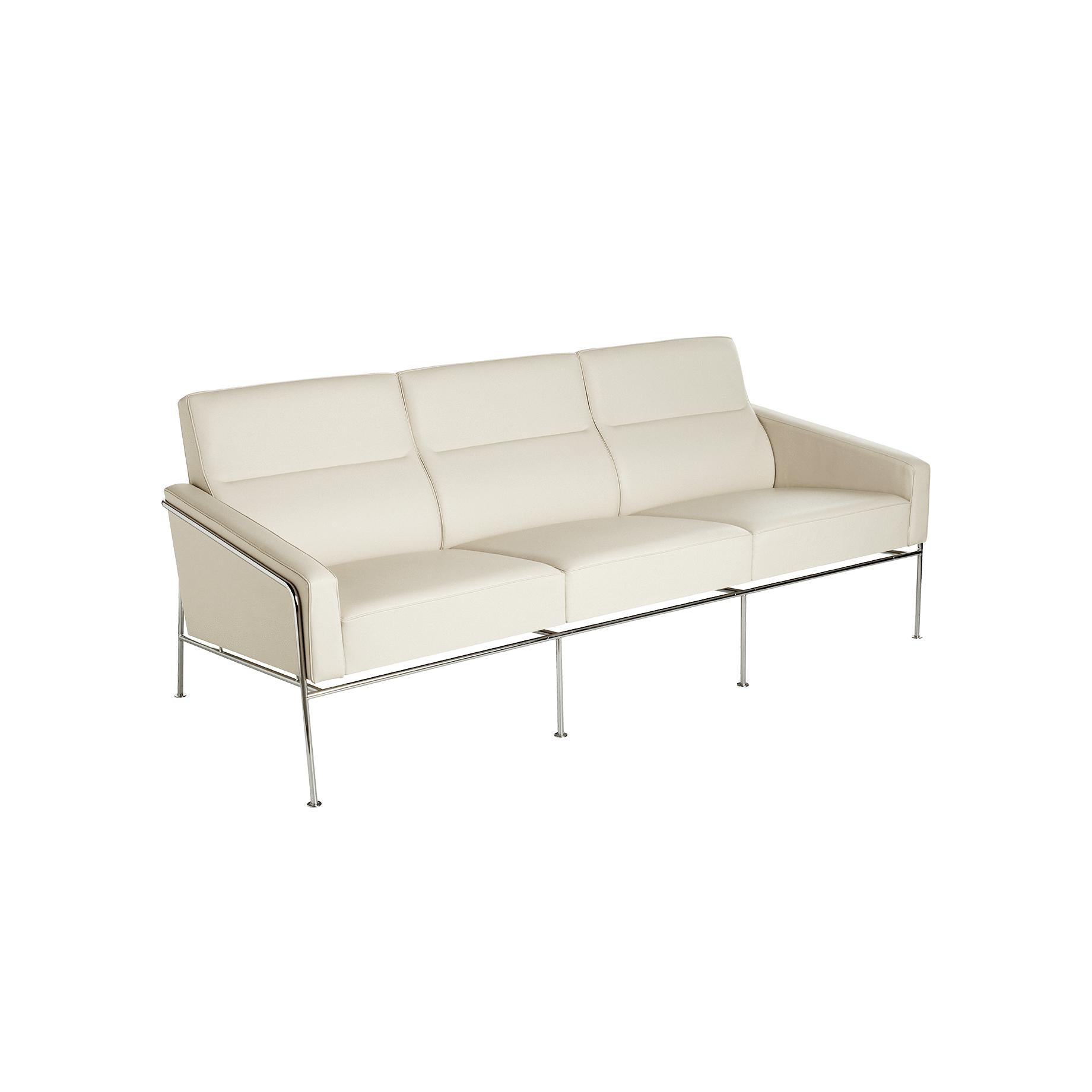 Fritz Hansen Serie 3300 Sofa 3 Personer, Læder Hvid