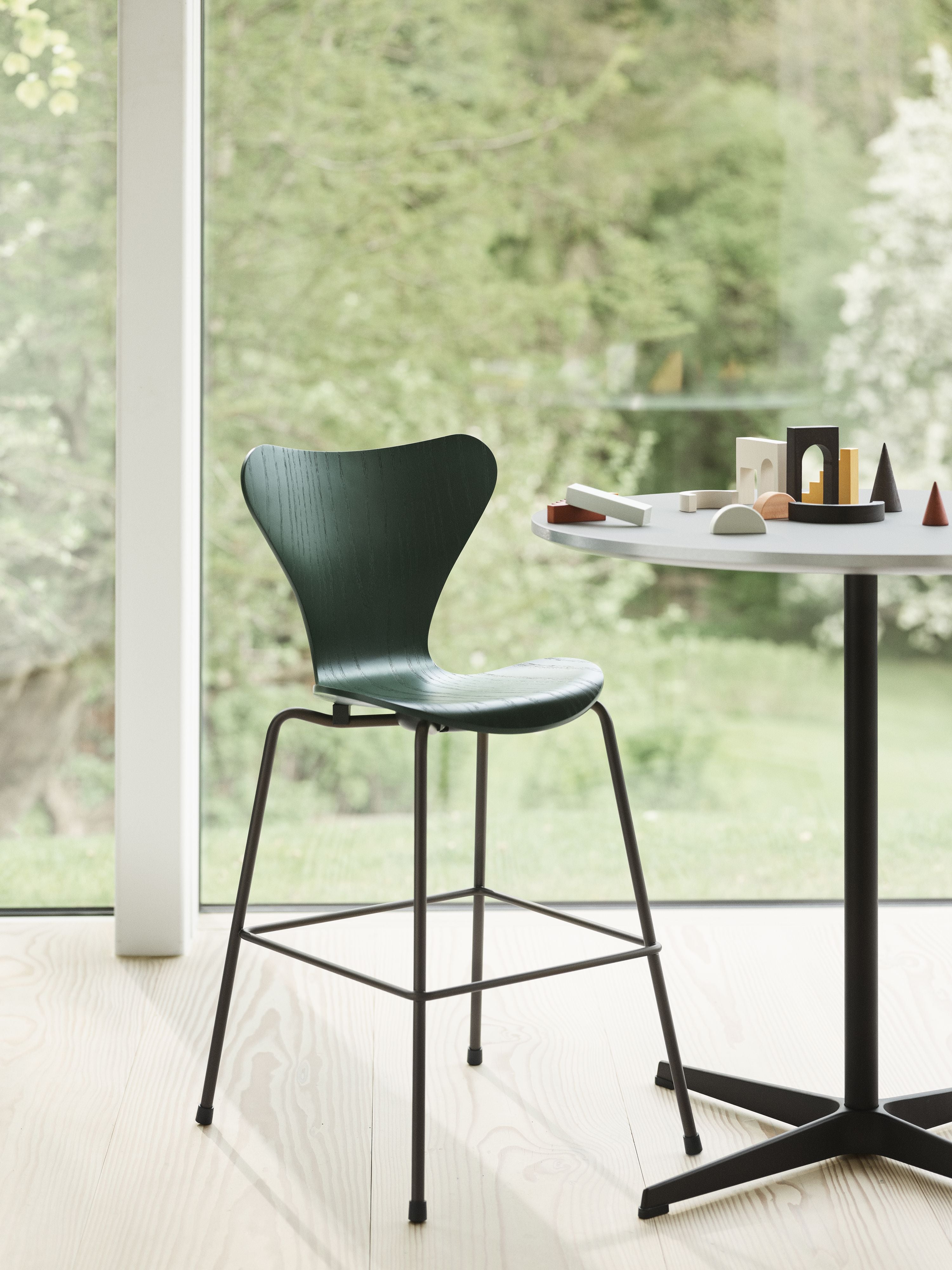 Fritz Hansen Series 7 Junior Chair, Brown Bronze/Evergreen