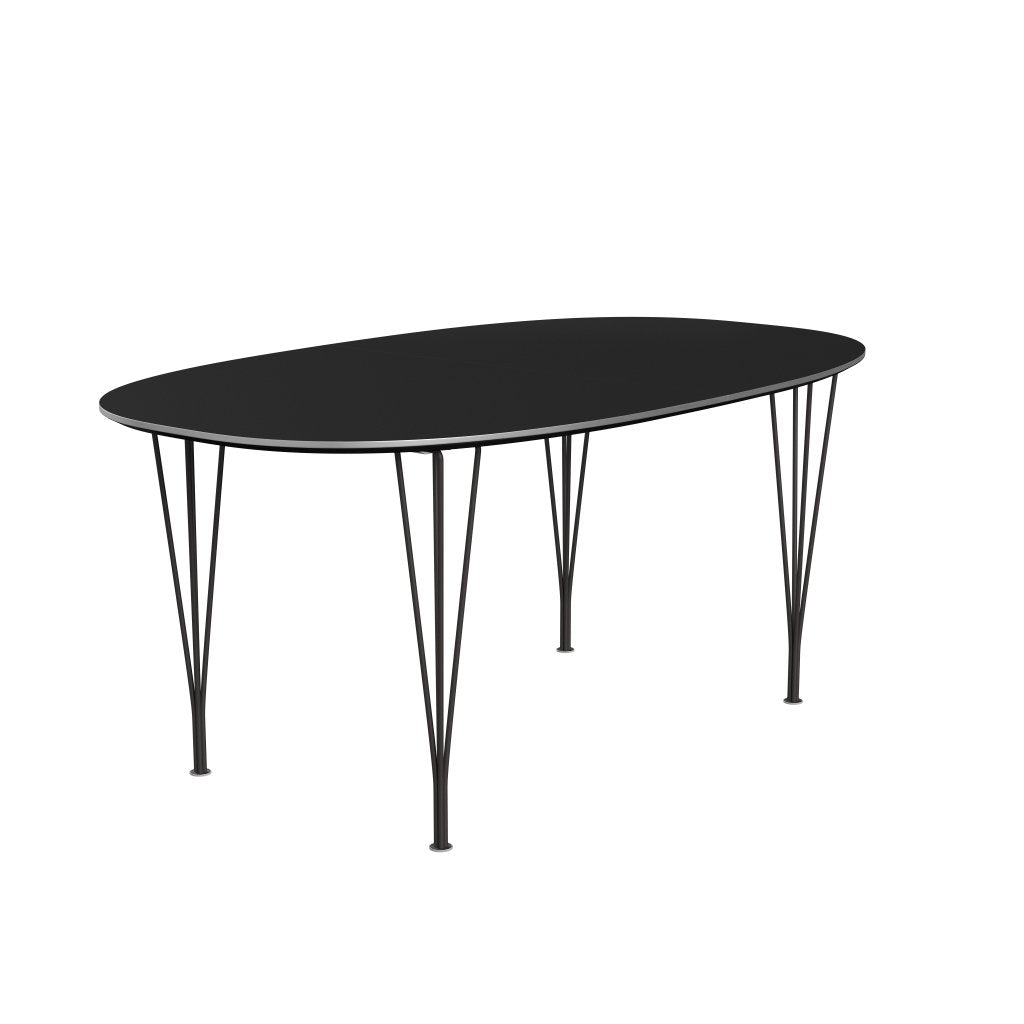 Fritz Hansen Superellipse Extending Tisch warmes Graphit/Schwarz Fenix ​​Laminat, 270x100 cm