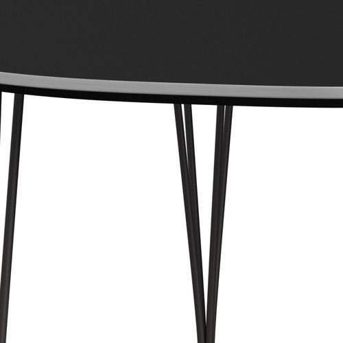 Fritz Hansen Superellipse Mesa extendida Grafito caliente/Laminado Negro Fenix, 270x100 cm