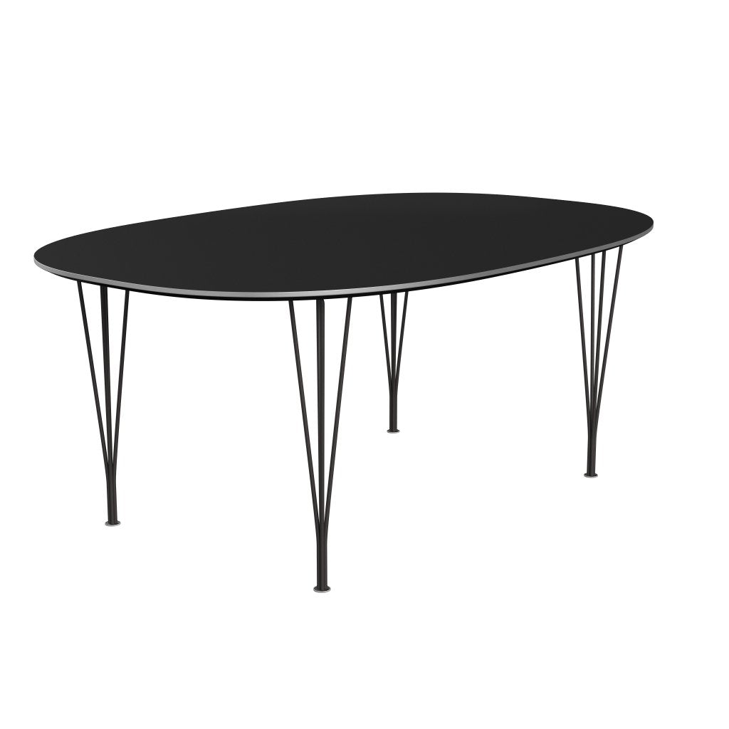 Fritz Hansen Superellipse Dining Table Warm Graphite/Black Fenix Laminate, 180x120 Cm