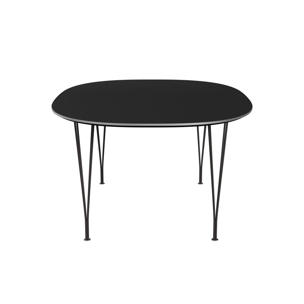 Fritz Hansen Superellipse Mesa de comedor Grafito caliente/Laminado Negro Fenix, 180x120 cm