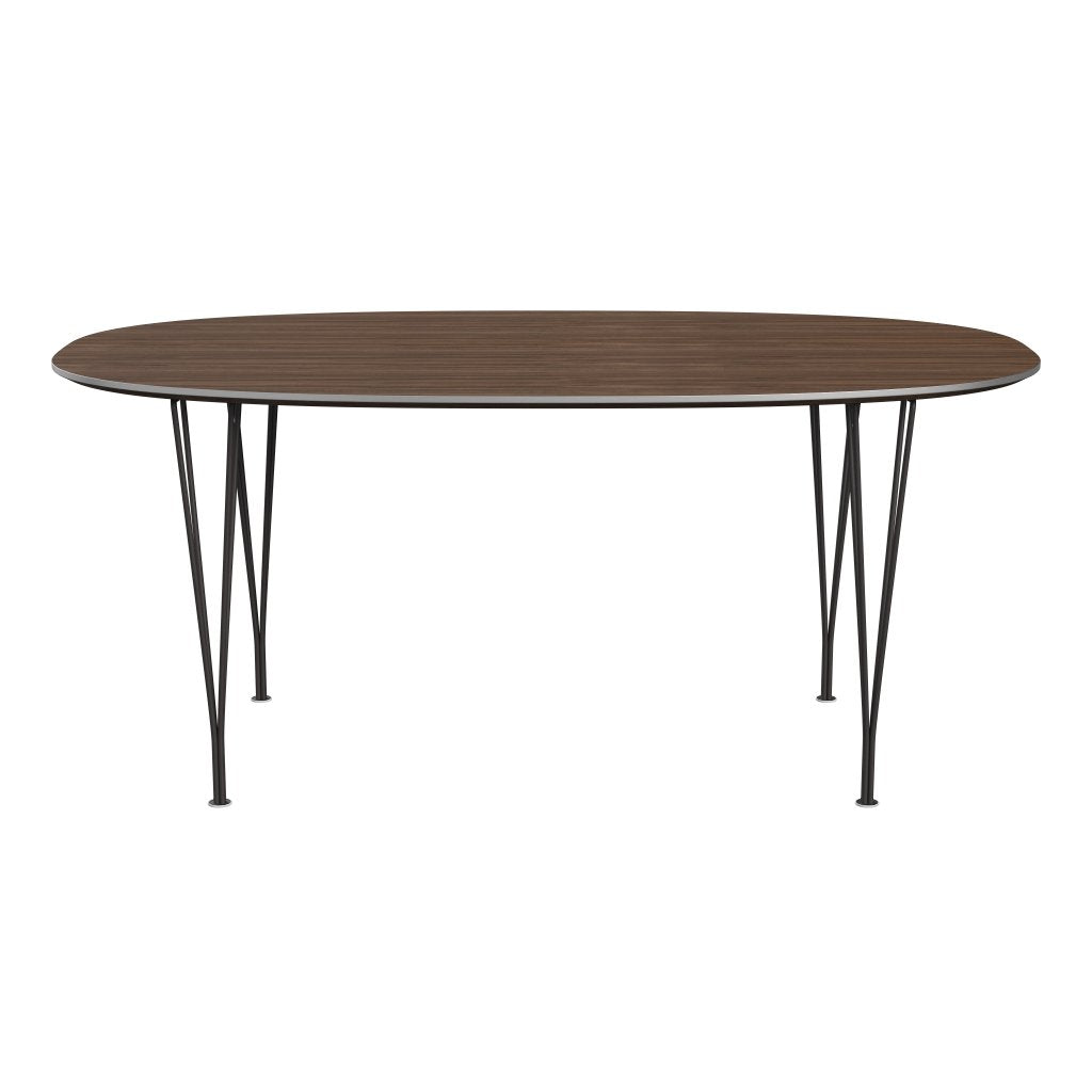 Table à manger Fritz Hansen Superellipse Graphite / placage de noix, 170x100 cm