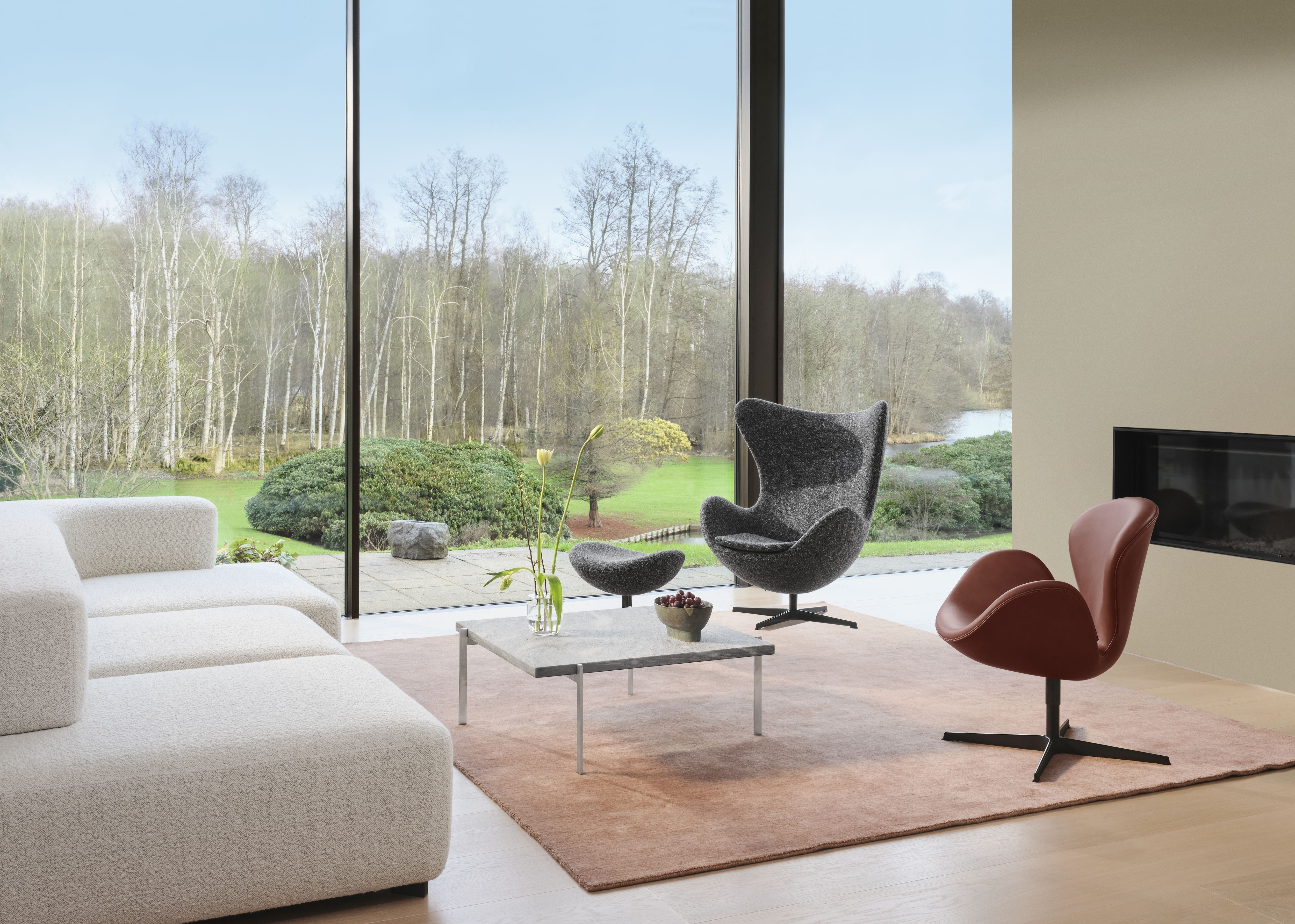 Fritz Hansen Swan Lounge Chair, Vanir Granite Brown Anniversary Anniversary Collection