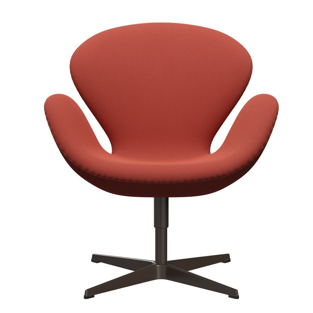 Fritz Hansen Swan Lounge Silla, bronce marrón/captura naranja oscura