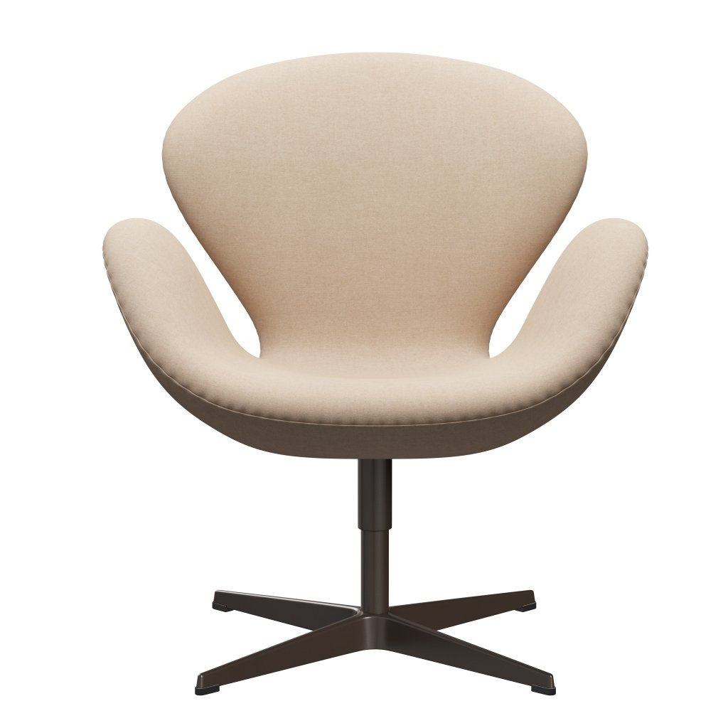 Fritz Hansen Swan Lounge Chair, Brown Bronze/Divina MD Crème