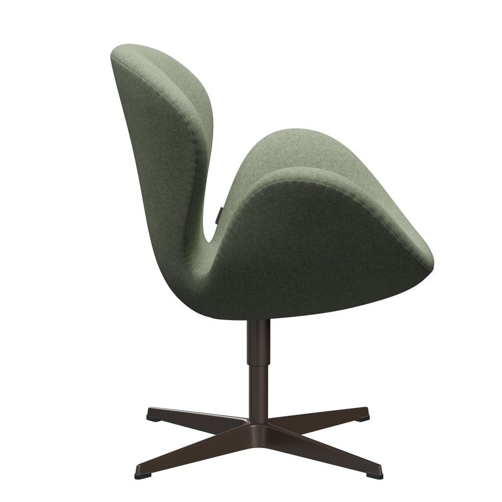 Fritz Hansen Swan Lounge Chair, bronze brun / divina melange vert vert