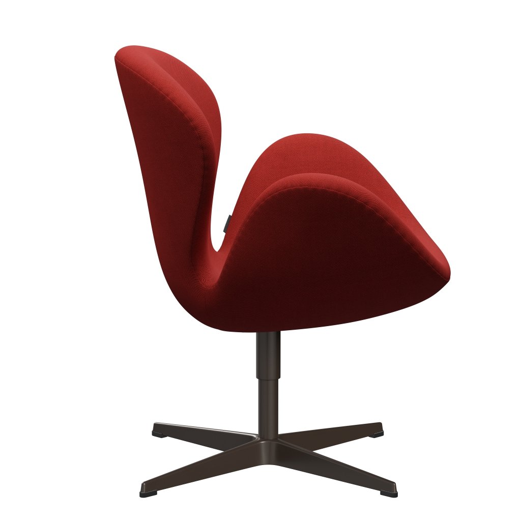 Fritz Hansen Swan Lounge stol, brun bronze/rime lys rød/mørkerød