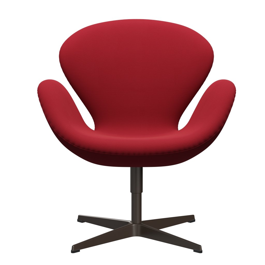 Chaise salon Swan Fritz Hansen, bronze marron / Steelcut standard / rouge clair