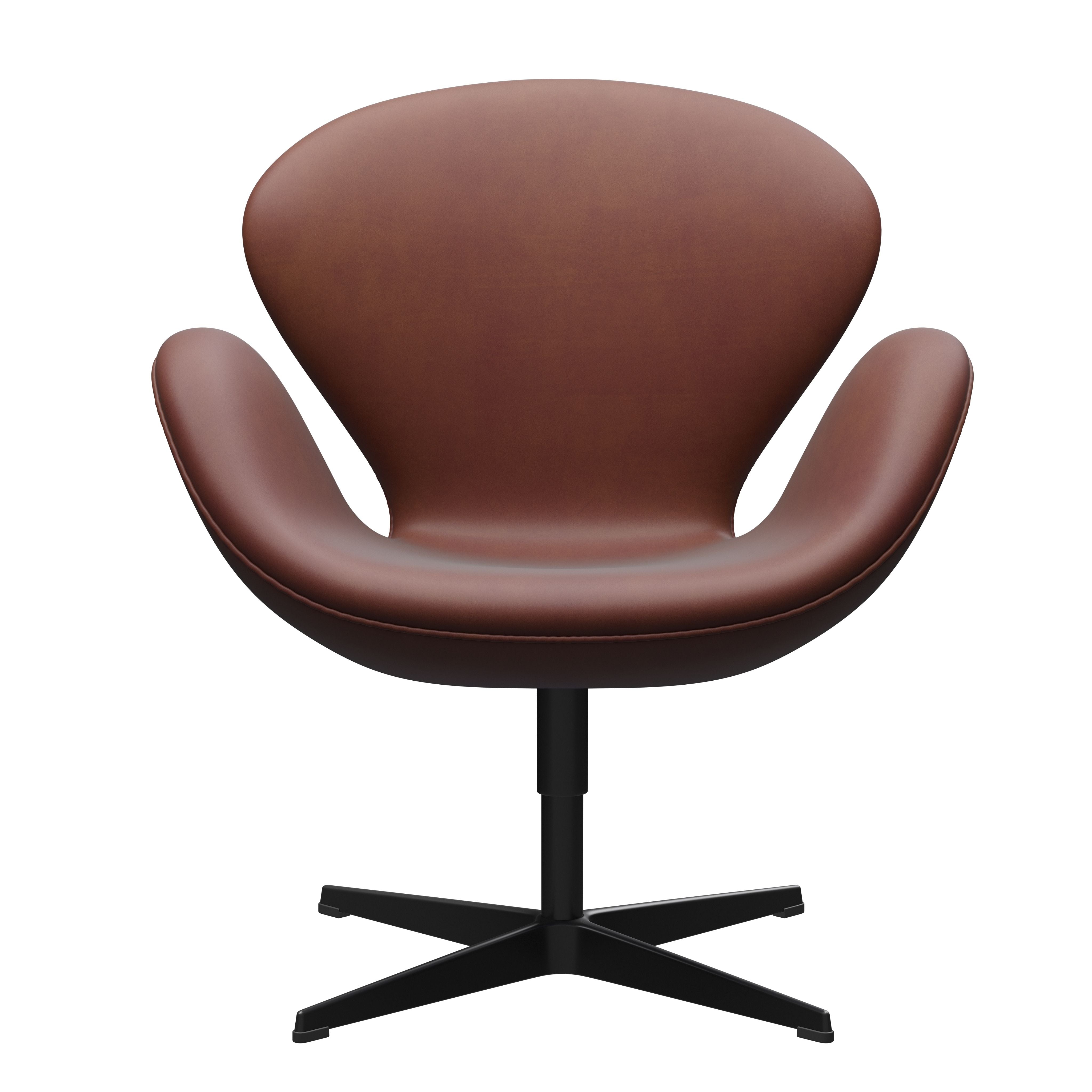 Fritz Hansen Swan Lounge Stuhl, Grace Chestnut Leder Jubiläumskollektion